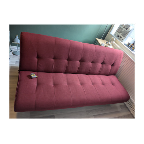 Red modern futon sofa bed - red,