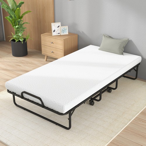 Portable fold sleeper bed - up,